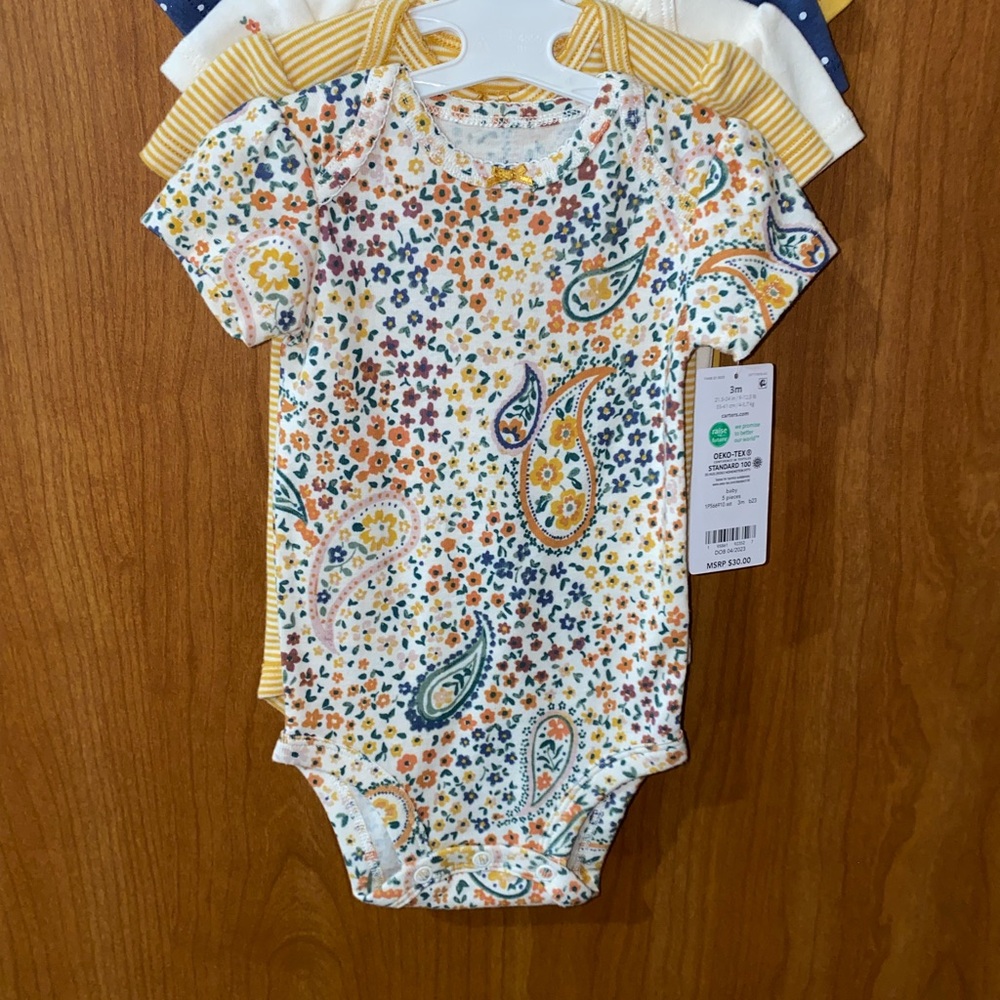 5 Piece Floral Paisley Kids One Pieces!